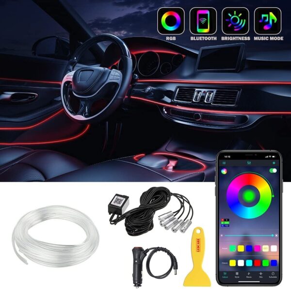 Multicolor RGB Car Interior Tube Lighting Kit
