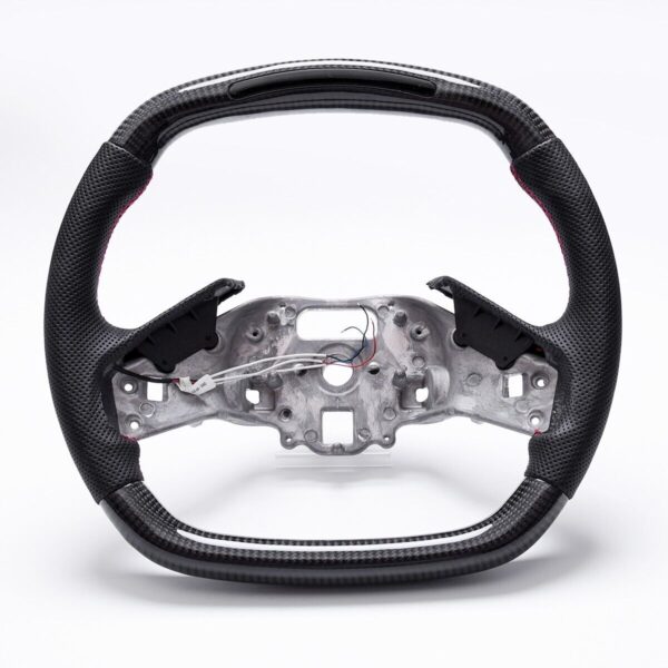 C8 Corvette Carbon Fiber Heated Leather LED RPM Steering Wheel (Bare) - In Stock