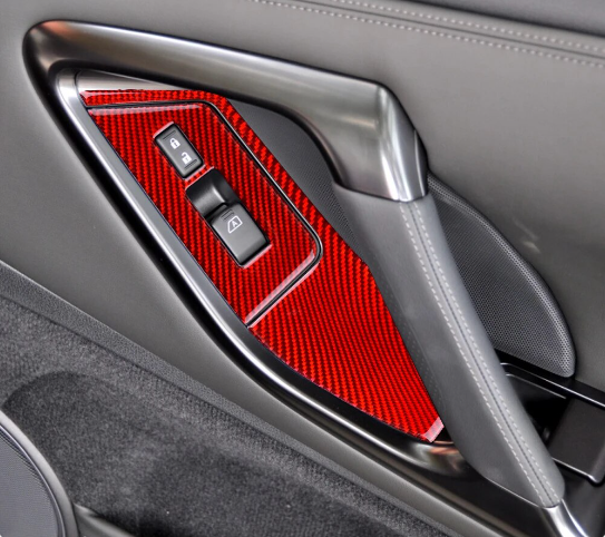 Second image of 2008 - 2016 Nissan GTR R35 Carbon Fiber Window Switch Trim Kit | Next-Gen Carbon