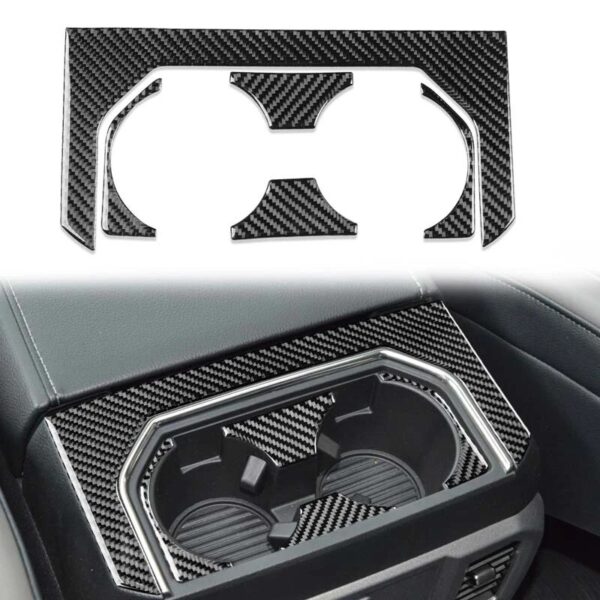 2015 - 20 Ford F150 Carbon Fiber Rear Cup Holder Trim Overlay | Next-Gen Carbon