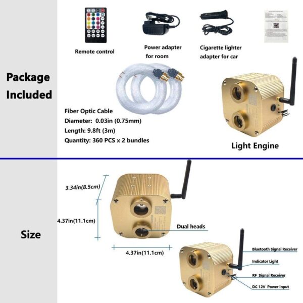 Second image of Star Light Headliner LED Ceiling Kit - Twinkle | Dual Port | Assorted | Bluetooth/Remote