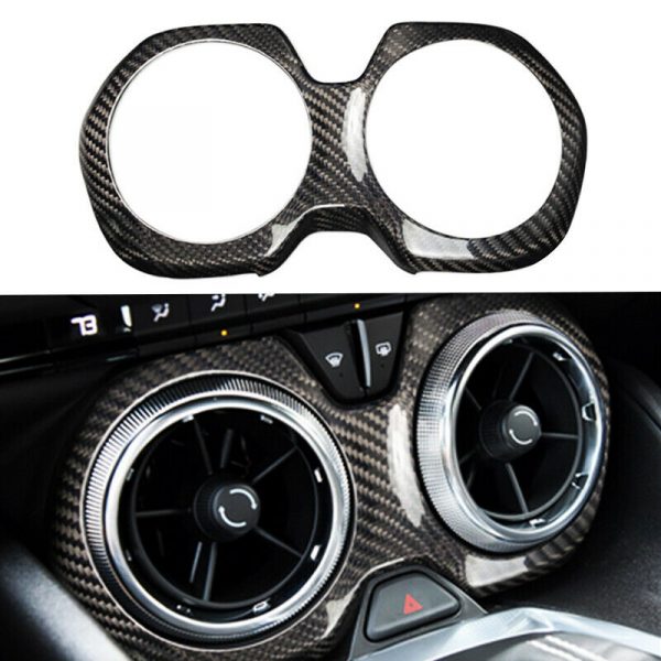 2016 - 24 Camaro Real Carbon Fiber Air Vent Bezel Cover | Black/Red/Blue Carbon