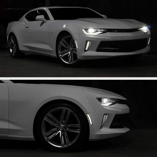 Second image of 2016 - 24 Camaro Smoked Dual White LED Side Markers