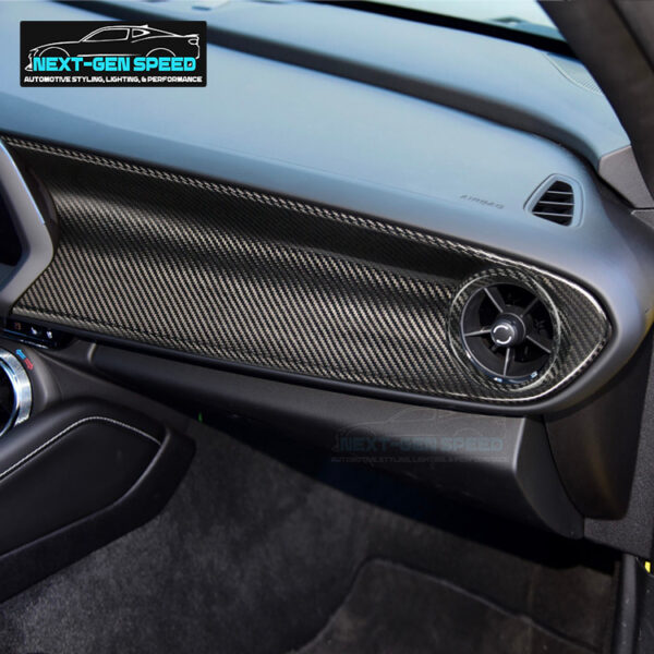 Second image of 2016 - 24 Camaro Hard 1PC Carbon Fiber Passenger Dashboard Cover | Next-Gen Carbon
