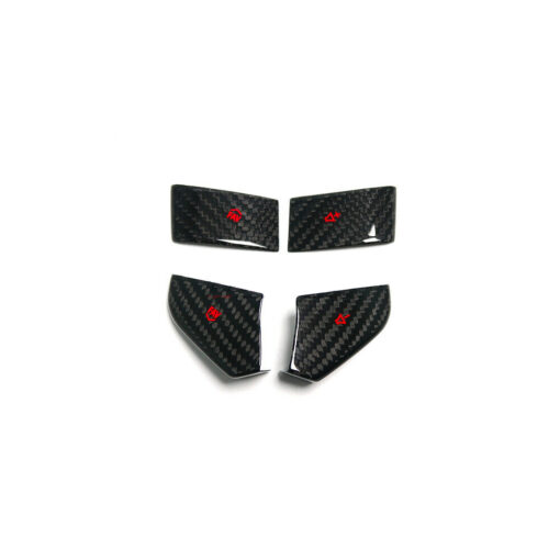 2020-2023 C8 Corvette Carbon Fiber Steering Wheel Button Covers (Black/Red/White/Blue) | Next-Gen Carbon