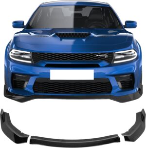 2020 - 23 Charger Widebody Gloss Black Front Bumper Lip 3PC