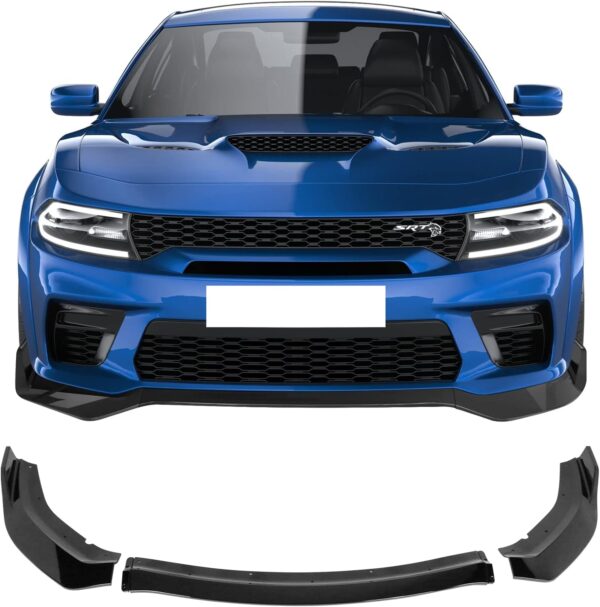 2020 - 23 Charger Widebody Gloss Black Front Bumper Lip 3PC
