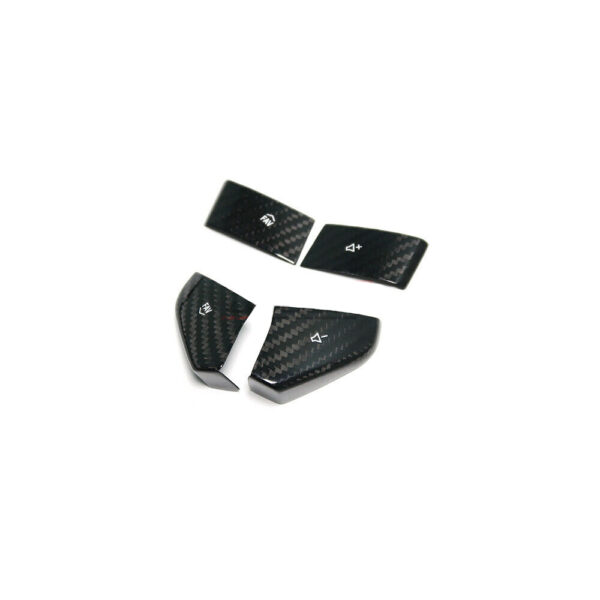 Second image of C8 Corvette Carbon Fiber Steering Wheel Button Covers (Black/Red/White/Blue) | Next-Gen Carbon