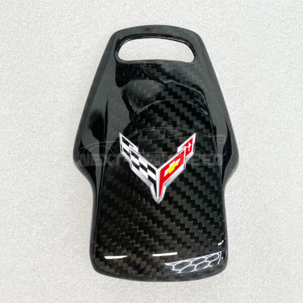 Second image of C8 Corvette Carbon Fiber Mode Selector Cover (With/Without Logo) | Black / Red / Blue Carbon