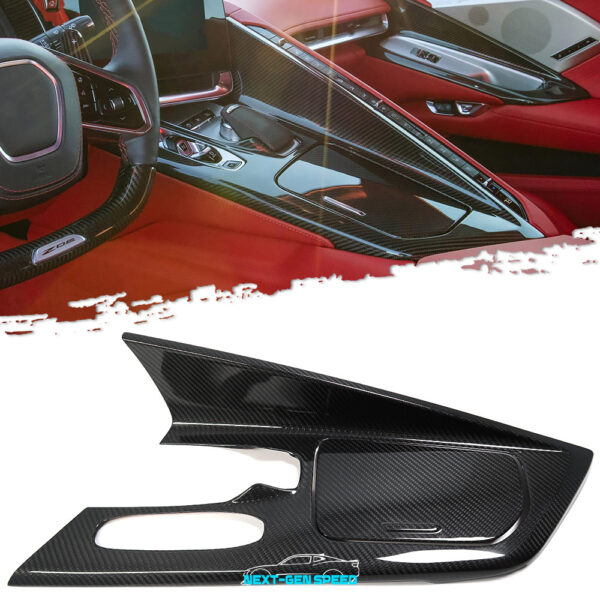 C8 Corvette Carbon Fiber Center Console Cover | Black / Red / Blue Carbon