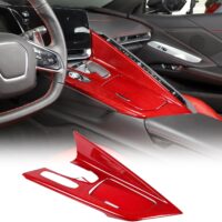 c8 red carbon fiber console