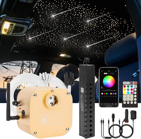 Star Light Meteor Shooting Headliner Led Ceiling Kit Le Dual Port Assorted Bluetooth Remote Next Gen Sd - Led Star Lights Ceiling Kit