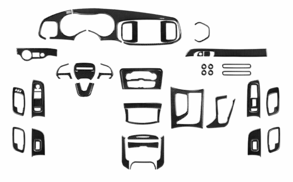 2015 - 24 Dodge Charger Real Carbon Fiber Interior Trim Cover Kit | Next-Gen Carbon