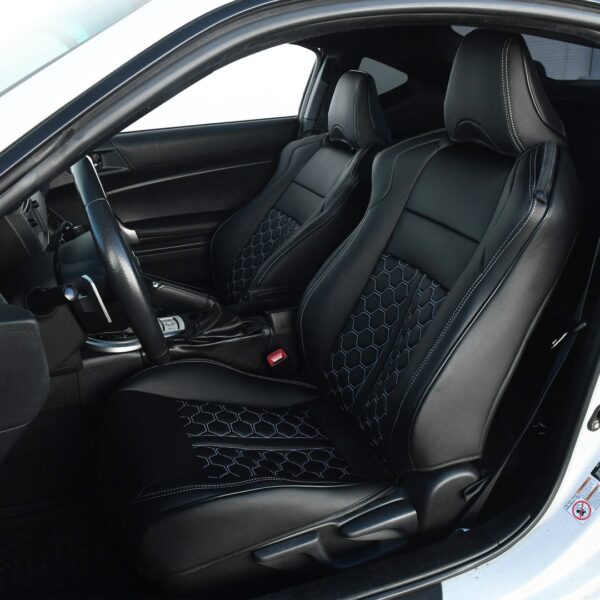 2012 - 21 Subaru BRZ Two-Tone Black & Red Custom Leather Seat Covers
