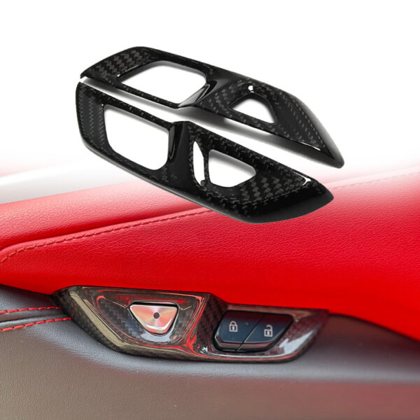 Second image of C8 Corvette Carbon Fiber Unlock/Lock Button Trim Cover | Next-Gen Carbon