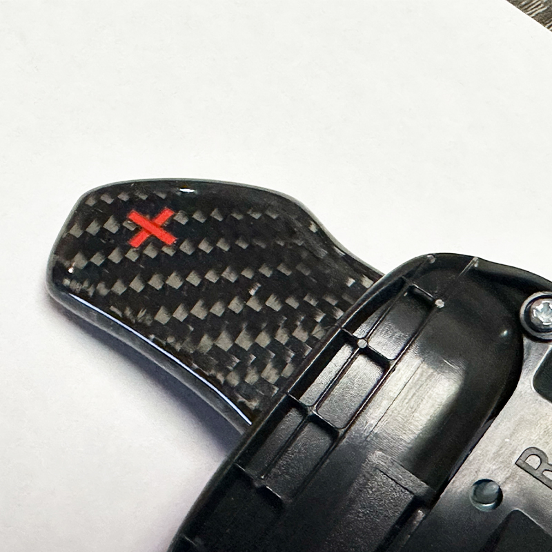 thumbnail image 2 of SAWADICAR Red Carbon Fiber Shift Paddle Trim Covers – Dodge Charger 2015+ Durango 2014+ 2 of 5