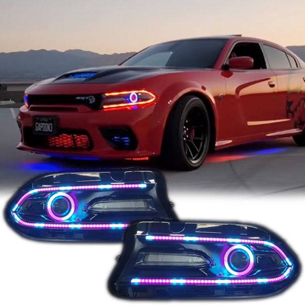 2015 - 24 Dodge Charger Pre-Built RGB Color Changing Headlights | Next-Gen Flow