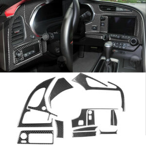 2014-2019 C7 Corvette Carbon Fiber Radio + Dashboard Panel Overlay Cover Kit | Next-Gen Carbon