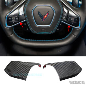 C8 Corvette Carbon Fiber Steering Wheel Trim Covers | 2020 - 2022 Chevy C8 Corvette
