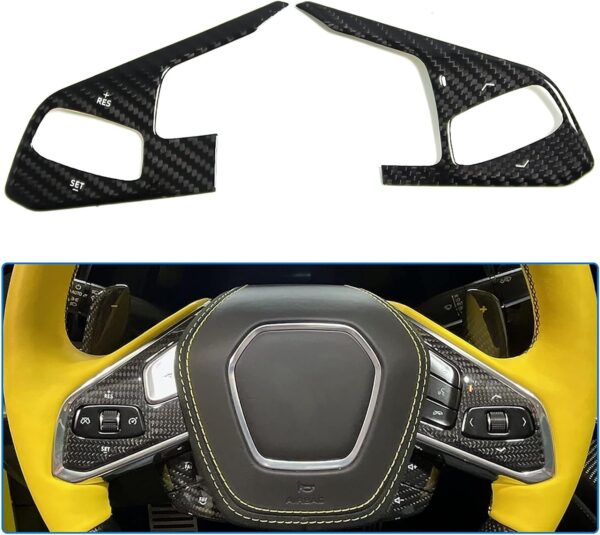 C8 Corvette Carbon Fiber Inner Steering Wheel Trim Covers (Heated/Non-Heated) | Next-Gen Speed