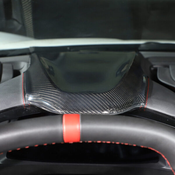 Second image of C8 Corvette Carbon Fiber Upper Dash Pad Cover | Black / Red