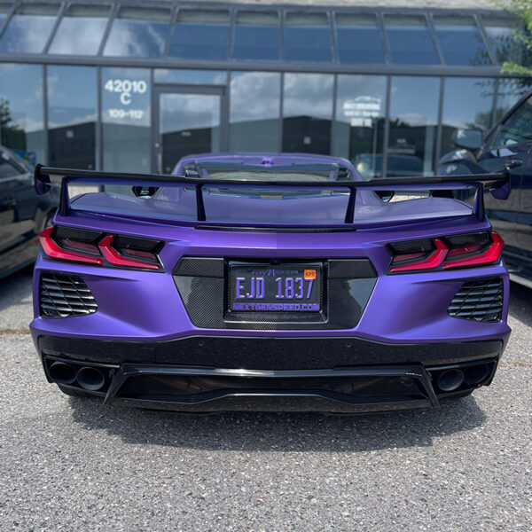 Second image of C8 Corvette Carbon Fiber Rear License Plate Backing Insert Cover | Stingray / Z06 / E-Ray