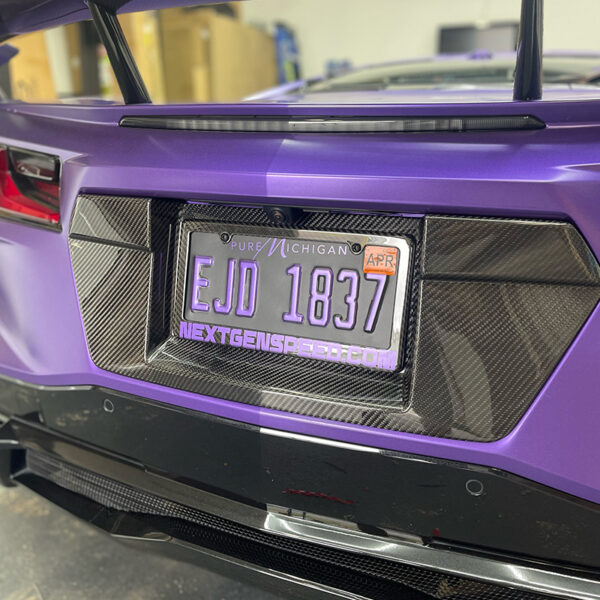 C8 Corvette Carbon Fiber Rear License Plate Backing Insert Cover | Stingray / Z06 / E-Ray