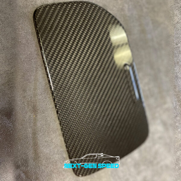 C8 Corvette Carbon Fiber Cup Holder Lid Cover | Black / Red