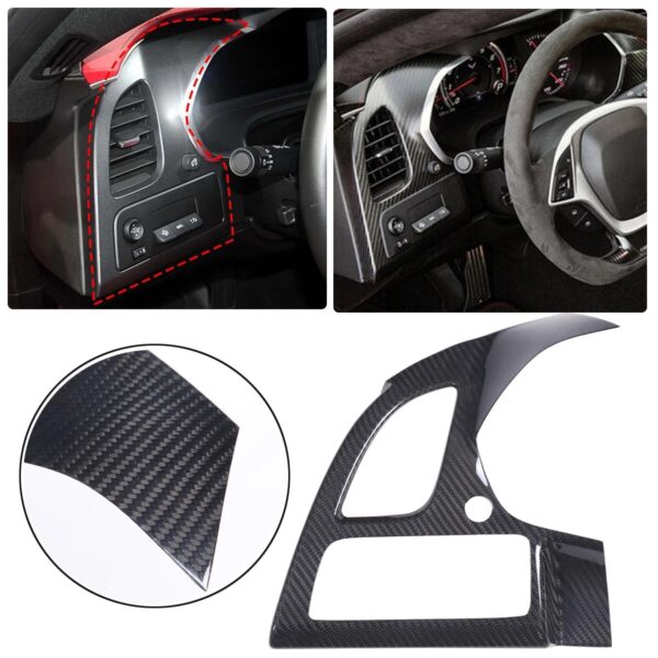 Second image of 2014 - 19 C7 Corvette Real Carbon Fiber LH Dashboard Vent Panel Cover | Next-Gen Carbon