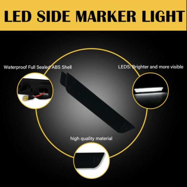 Second image of 2010-15 Camaro Smoked RGB/Flow Series LED Side Markers | Color Changing