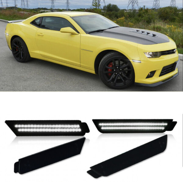2010-15 Camaro Smoked Dual White LED Side Markers