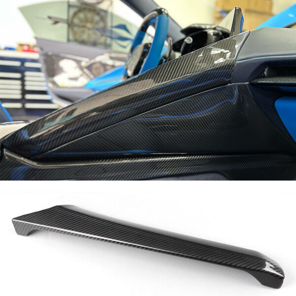 C8 Corvette Carbon Fiber Climate Control Console Cover | Black / Red