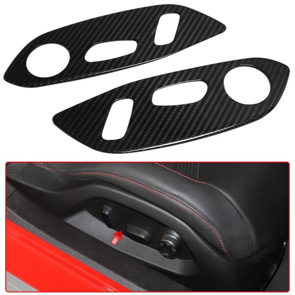 Second image of C8 Corvette Carbon Fiber Side Seat Control Trim Cover | Next-Gen Carbon