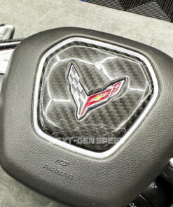 2020-24 C8 Corvette Carbon Fiber Center Steering Wheel Airbag Cover