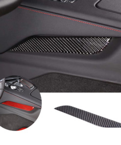 C8 Corvette Soft Carbon Fiber Side Console Inserts | Black / Red