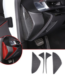 C8 Corvette Soft Carbon Fiber Side Dash Panel Covers | Black / Red