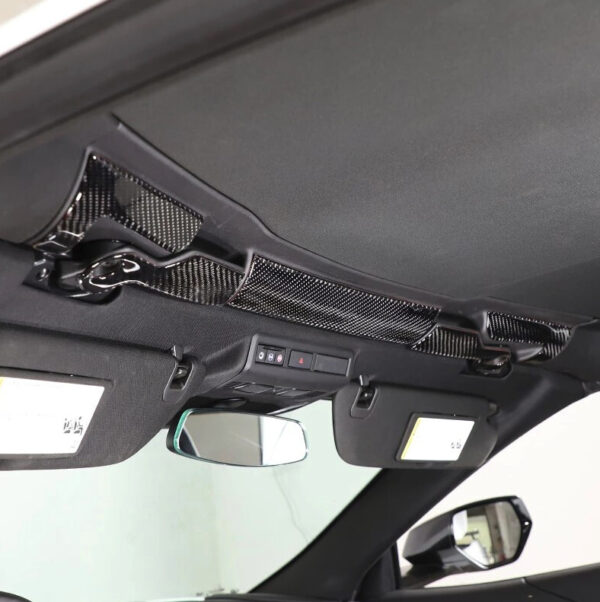 Second image of C8 Corvette Coupe Soft Carbon Fiber Targa Top Handle Covers in Black / Red | Next-Gen Carbon