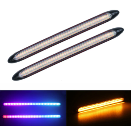 Dodge Charger Widebody RGB Color Changing Front LED DRL Fog Lights (No Control)