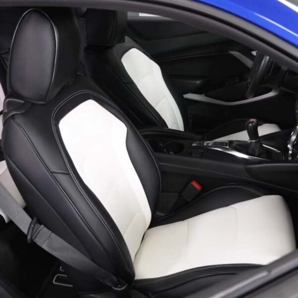 2016 - 24 Camaro Two-Tone Convertible Leather Seat Covers | KustomCover