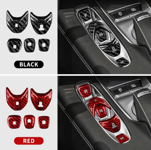 2020-2023 C8 Corvette Carbon Fiber Transmission Control Button Covers | Next-Gen Carbon