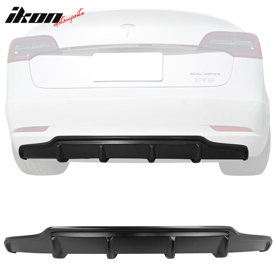 2017 - 23 Model 3 V Style Unpainted Rear Diffuser