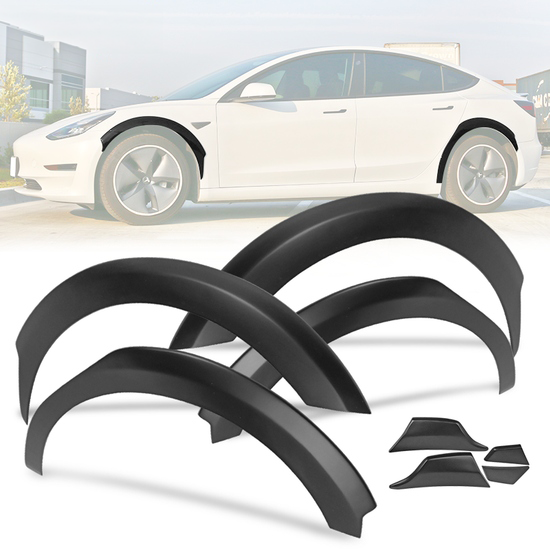 Second image of 2017 - 24 Model 3 8PC Fender Flares Wheel Trim