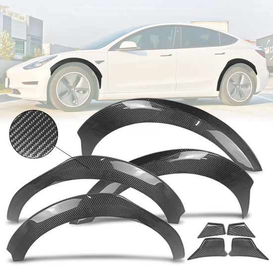 2017 - 24 Model 3 8PC Fender Flares Wheel Trim