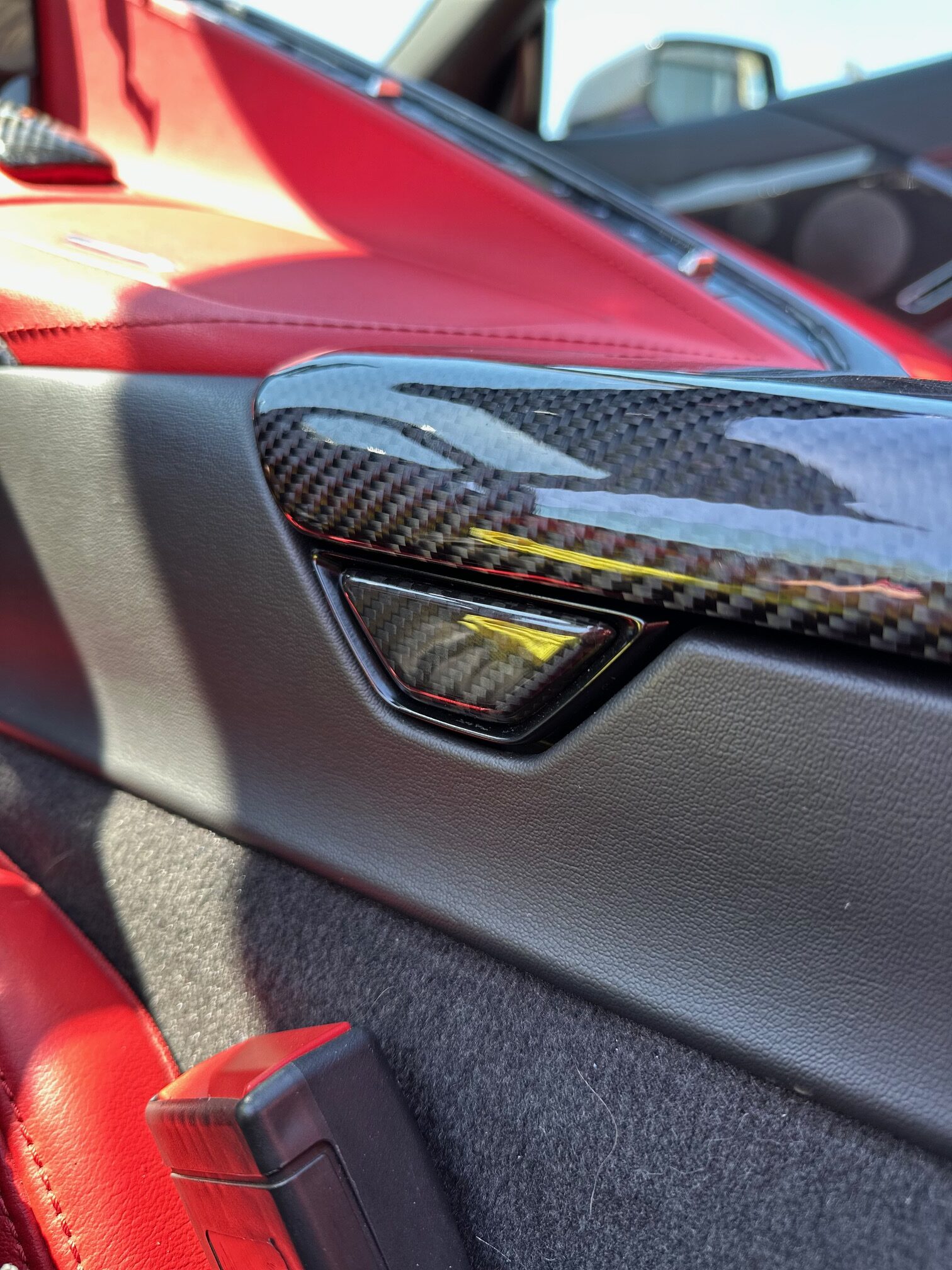 Second image of C8 Corvette Carbon Fiber Center Console Button Cover | Next-Gen Carbon