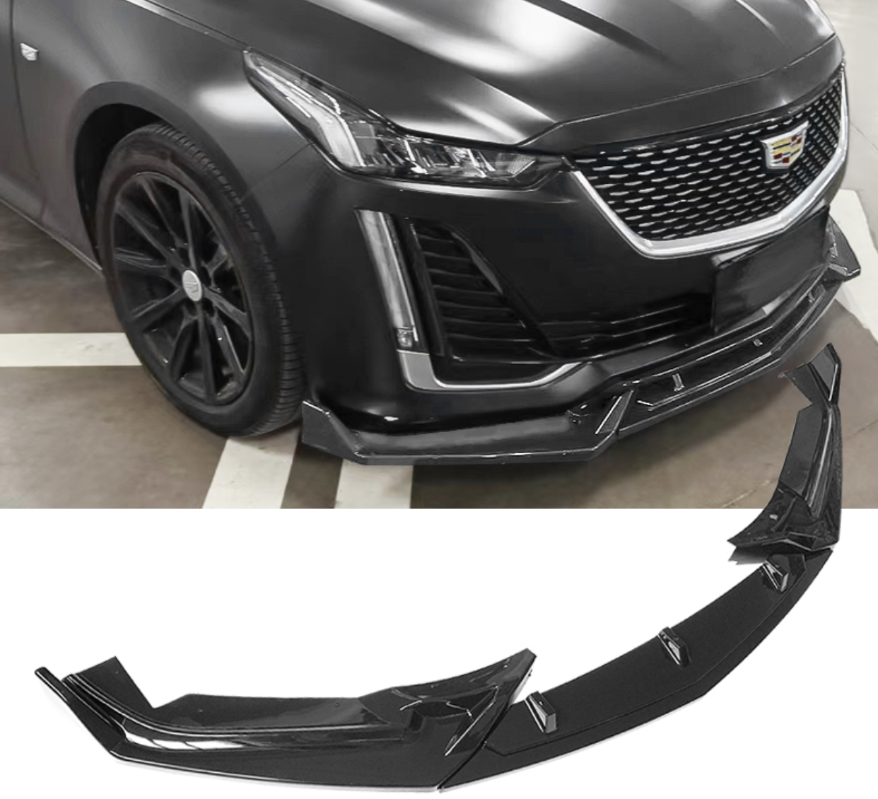2020 - 24 Cadillac CT5 3pc Front Splitter (Gloss/Matte/Carbon)