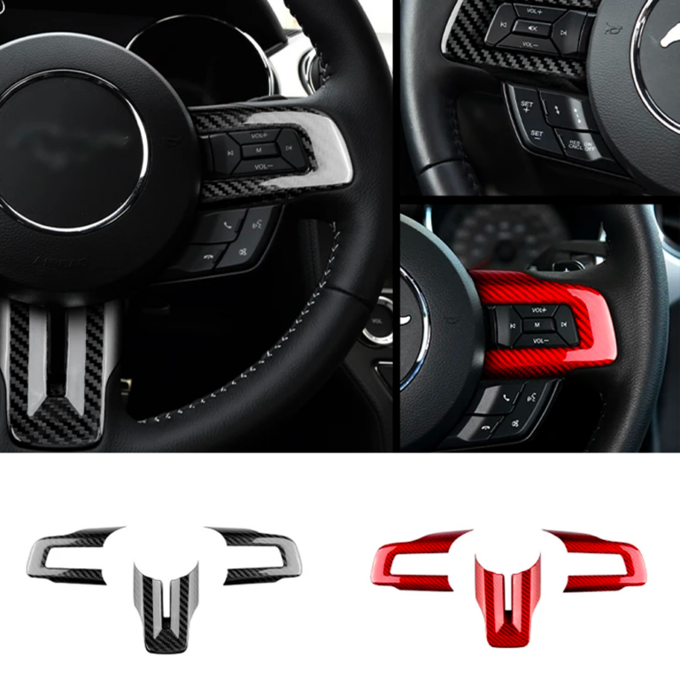 2015-24 Mustang Real Carbon Fiber Steering Wheel Trim Cover Kit