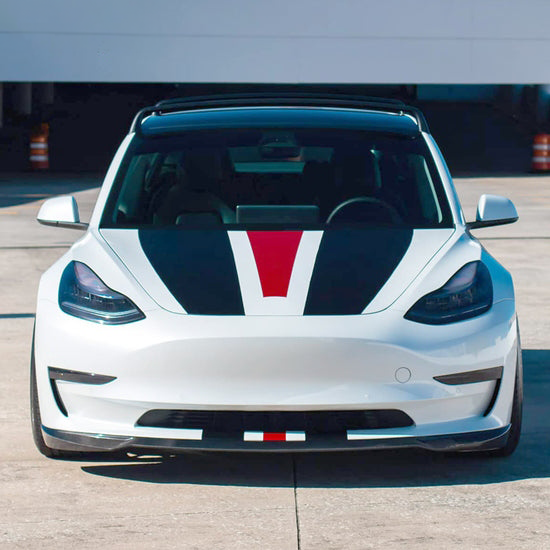 Second image of 2017 - 24 Tesla Model 3 Carbon Fiber Front Bumper Lip Spoiler