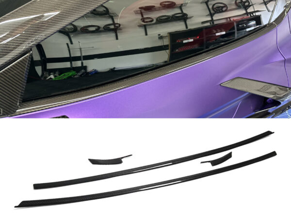 C8 Corvette Carbon Fiber Exterior Lower Window Trim Covers (Coupe/Convertible) | Next-Gen Carbon