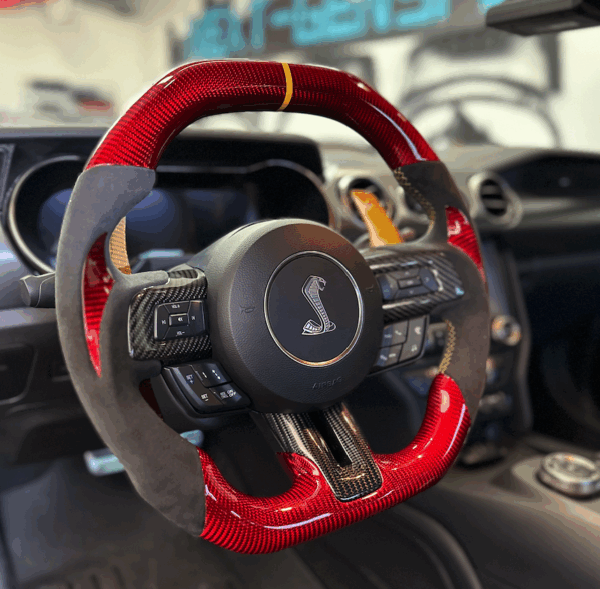 2015-24 Ford Mustang Carbon Fiber Custom Steering Wheel (Complete) | GT/Ecoboost/GT350/GT500 Mach 1