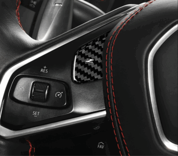 C8 Corvette Carbon Fiber Z Button Steering Wheel Button Cover | Next-Gen Carbon